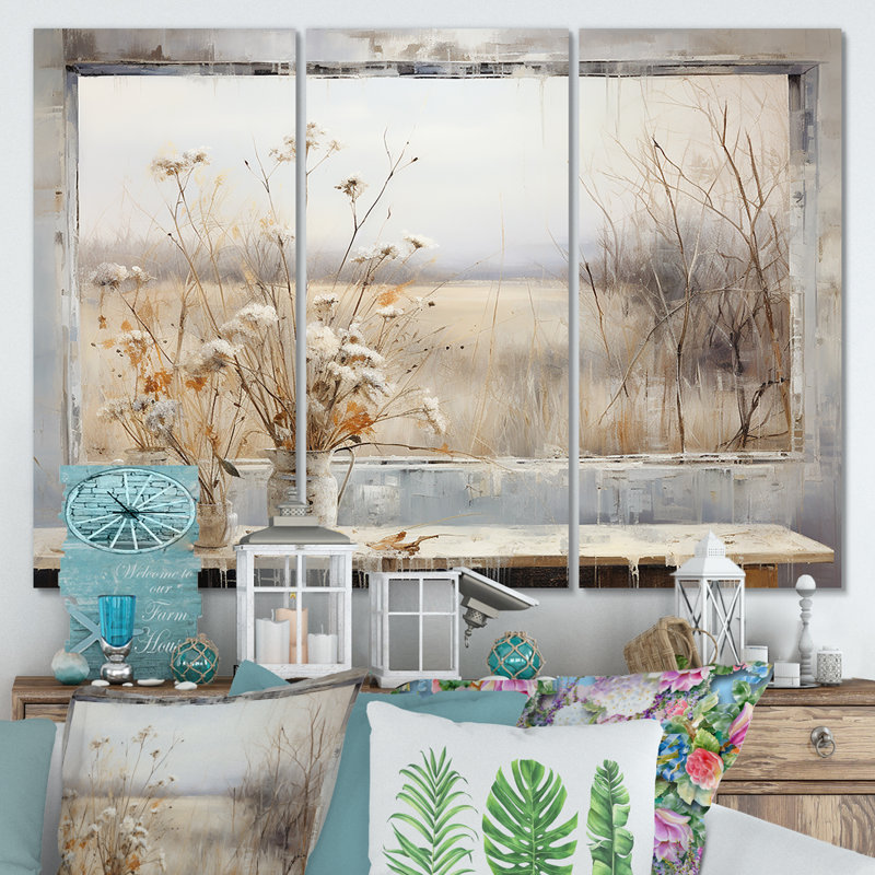 «Winter Meadow View Calmness III», art mural prairie, H 28 po x l 36 po x P 1 po, Toile tendue