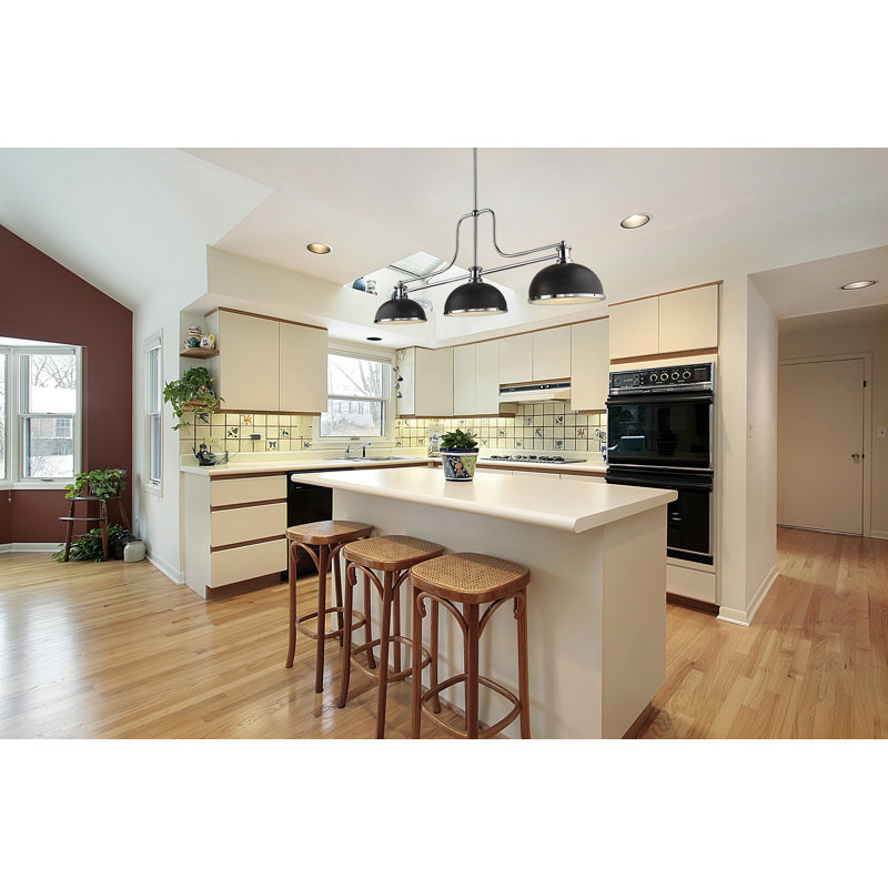 Enola 3 - Light Kitchen Island Pendant, Brushed Nickel/Black
