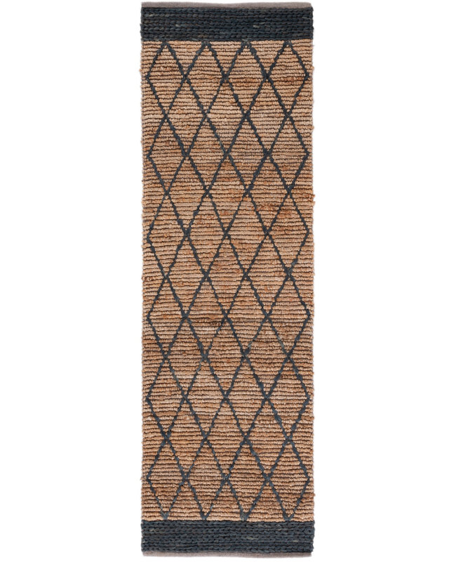Lyon Geometric Hand Loom Tan Area Rug, Runner 2'6" x 8'