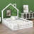 Wood House Platform Bed With Guardrail-878043055