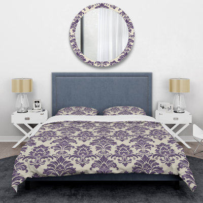 Ensemble de housse de couette Grape Purple Damask Bliss I - Transitional