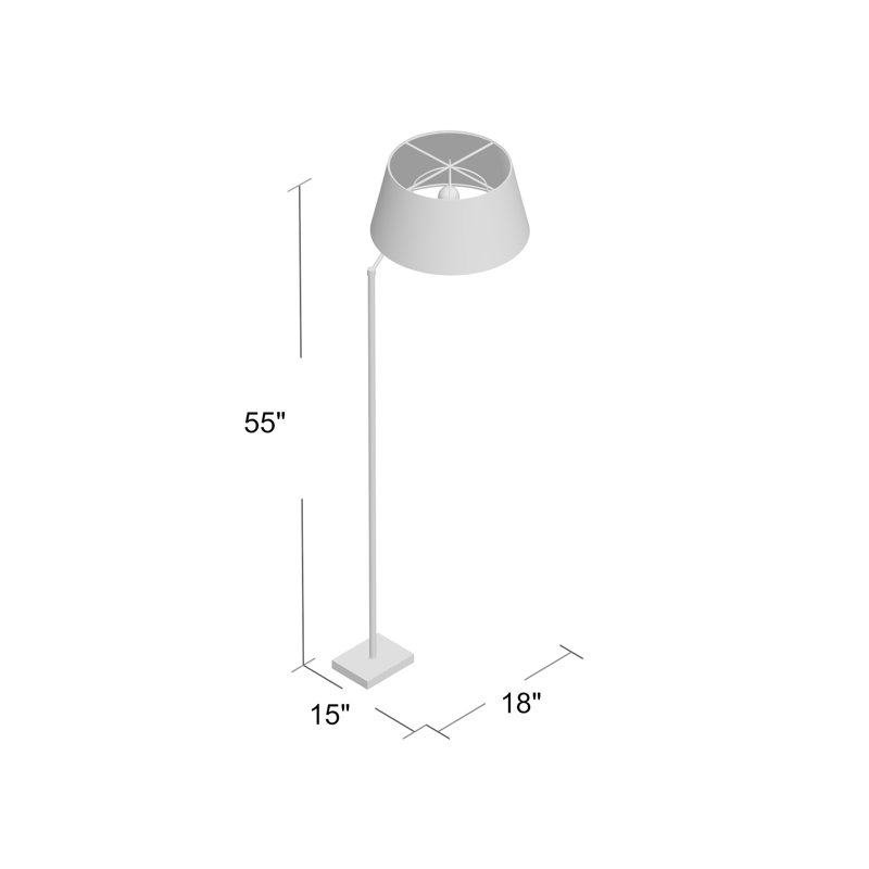 Lampe sur pied à bras articulé 55,5 po Real Simple, Noir mat