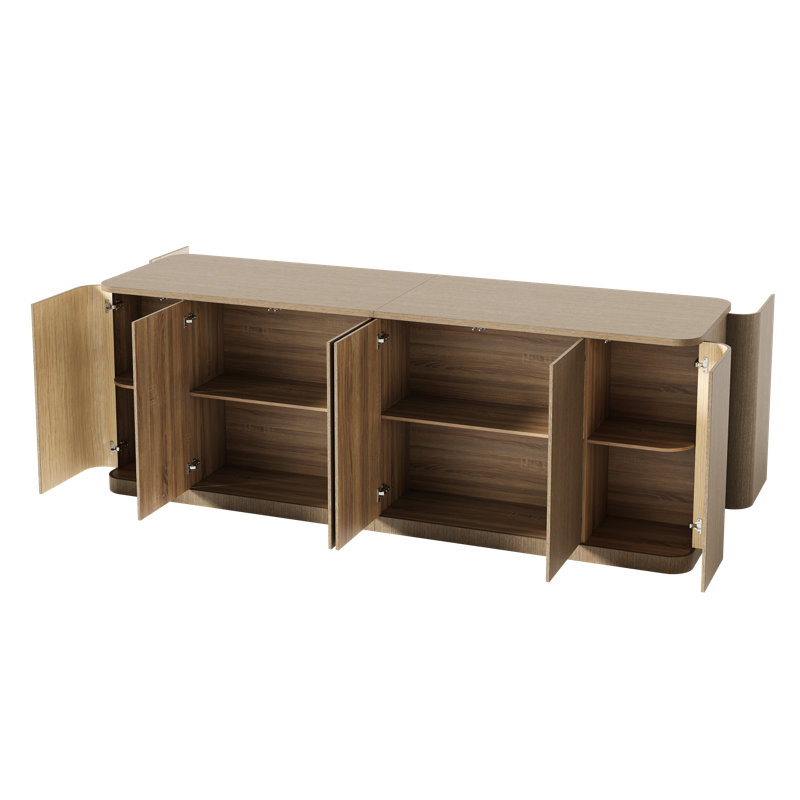 Bureau de direction l 110,2 po avec extrémités arrondies et rangement à 6 portes