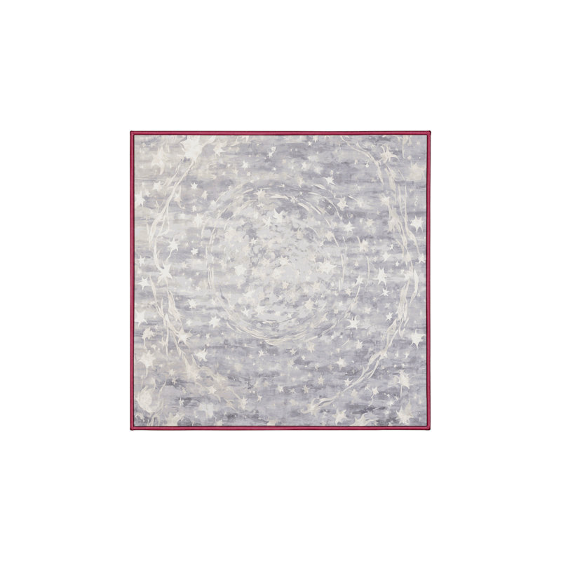 Tapis beige soyeux et moelleux, Rond 5 pi