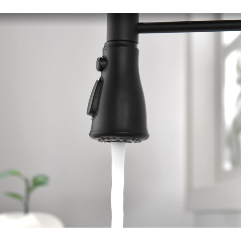 Robinet de cuisine tactile avec douchette extractible, Noir mat