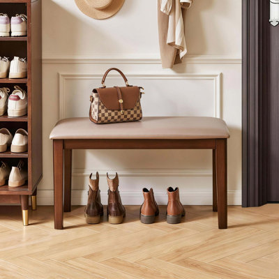 Banc en bois massif avec coussin en tissu Tech respirant