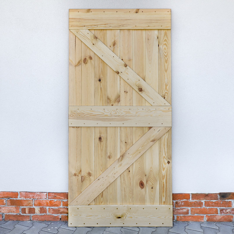 Russellton Solid Pine Sliding Door, Natural