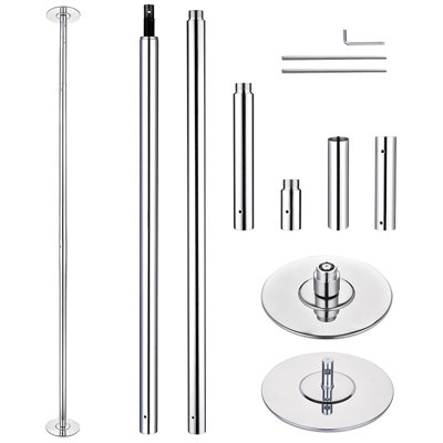 Ensemble de barre de pole dance statique rotative Yescom de 2,74 m (9 pi) et 45 mm de diamètre pour club, soirée et conditionnement physique