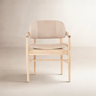 Ladonia Genuine Leather Oak Dining Armchair