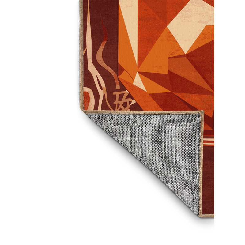 Machine Washable Kirkwood Kimchi Jar Global Inspired Geometric Rug in Brown – LightBrown Binding, 2x4