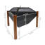 Foyer / table d'appoint 31,5 po en acier au fini de cuivre triangulaire avec écran d'appoint