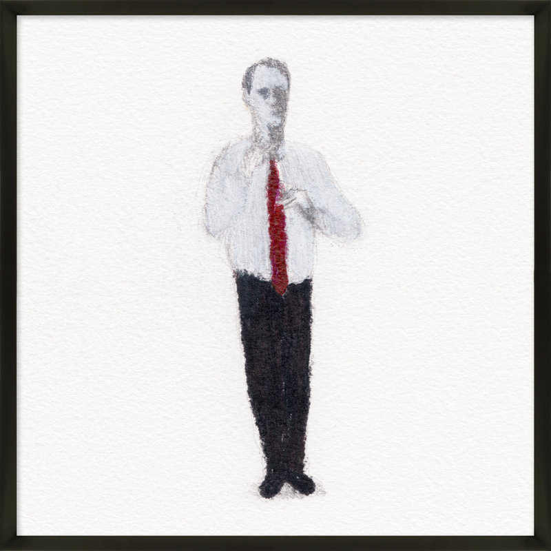 Little Big Man Painting by Simon Schneiderman, 36" H x 36" W x 1.25" D, White Wood