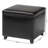 Calysta Black Square Faux Leather Ottoman with 15.25'' H X 17.5'' W X 17.5'' D-805353105