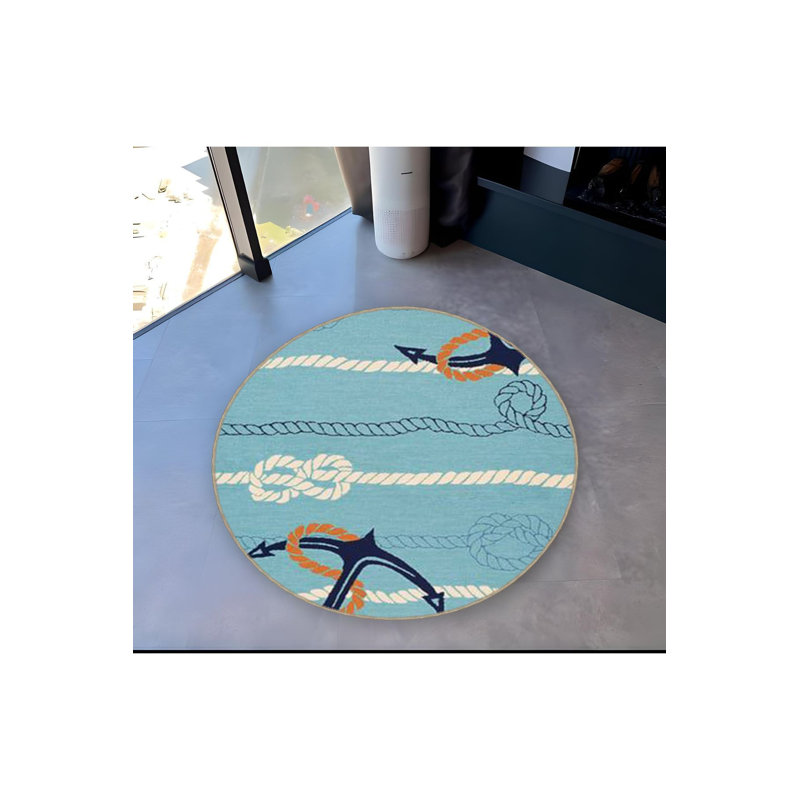 Tapis rond lavable à la machine, Sous-tapis rond 2 pi 8 po inclus