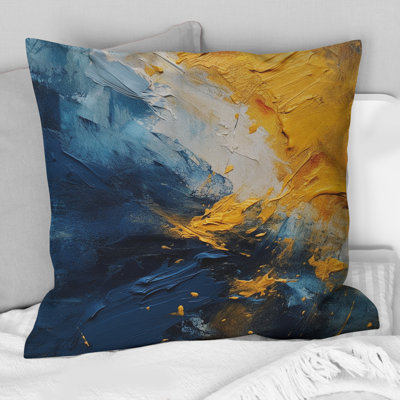 Blue And Yellow Intuitive Expressions II - Abstract Printed Throw Pillow
