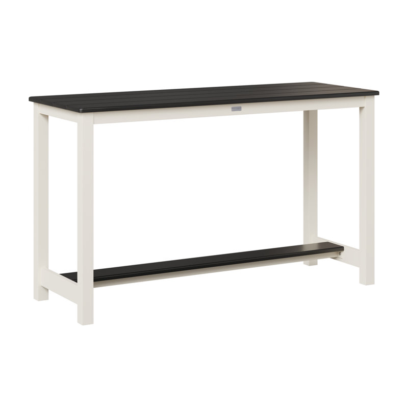 Table de jardin à hauteur de comptoir Berlin Gardens, Noir martelé, H 35,5 po x l 60 po x P 22 po, Blanc mat