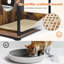 Enceinte de litière pour chat de style rustique brun avec ventilation et grande capacité pour 2 chats, clôture clôturée, amis félins, structure à ouverture latérale