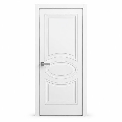 Porte-fenêtre Mela 7001 Blanc mat, panneau simple, cadre standard, poignée, style moderne, pour salle de bain ou chambre - 107 cm x 213 cm