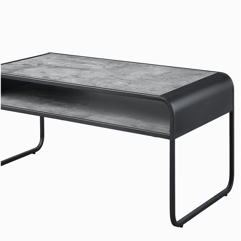Concrete Grey and Black 1-shelf Coffee Table