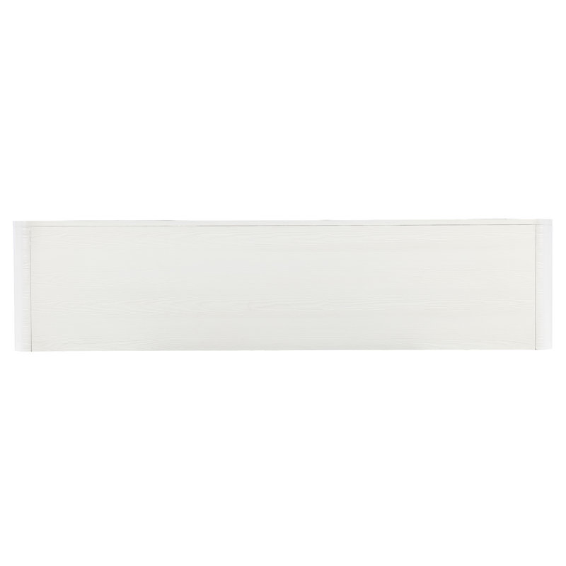 White and Gray Coastal Media Console with Cabinet