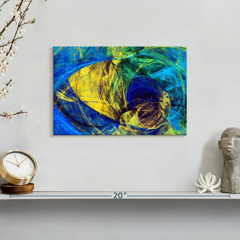 Avery Blue Abstract Tunnels, 8" H x 12" W