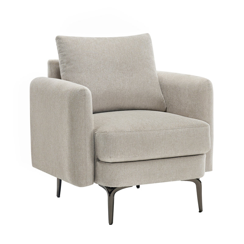 Sofia 1 Seater Fabric Accent Chairs, Beige