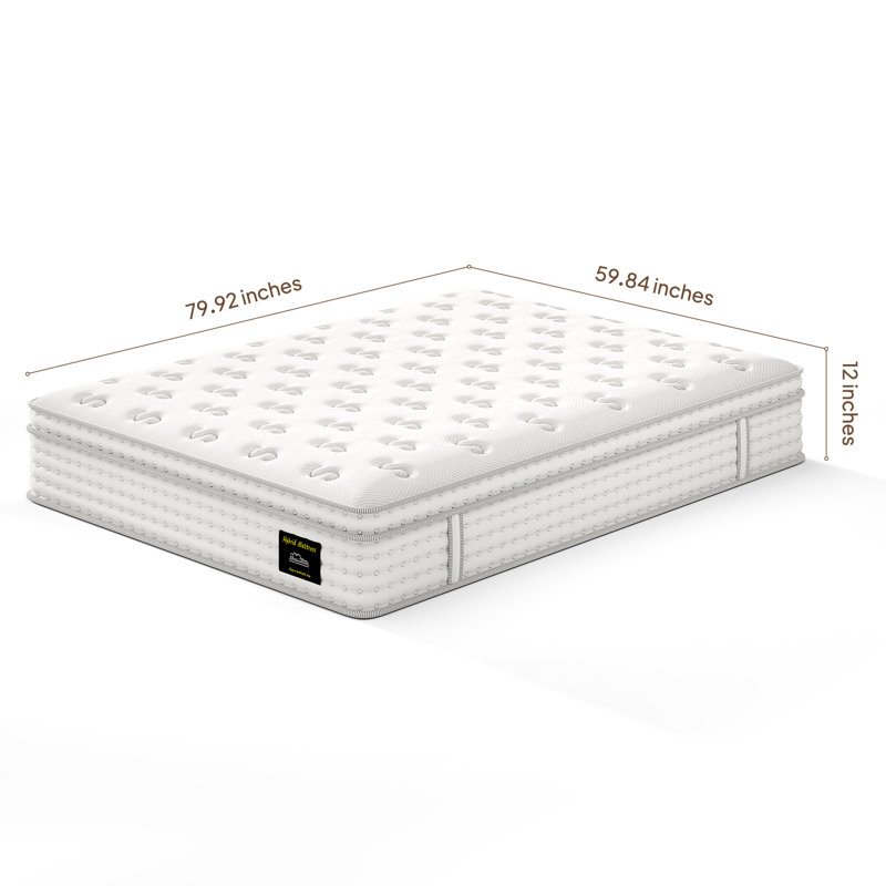 Matelas moyen 12 po / 14 po, matelas en mousse à mémoire de forme hybride, ressorts ensachés pour soulager la pression et isoler les mouvements