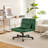 Green Velvet Criss Cross Armless Office Chair, With Wheels - Versatile For Home Office Meditation & Makeup-1717630738
