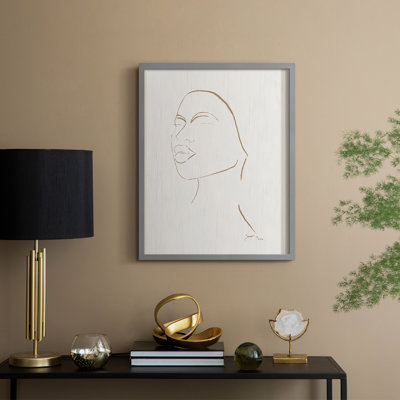 Portrait S Croquis II, reproduction encadrée - bois massif