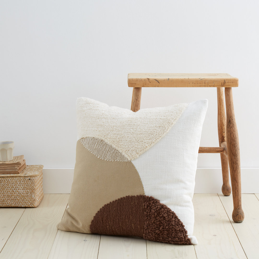Tufted Semi Circles Cotton Cushion Geometric Square Scatter Cushion Cushion With Filling