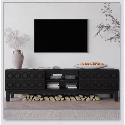 Modern Mid-Century Media Console With 4 Drawers And Cable Management, TV Console Table For Tvs Up To 75",Entertainment Center For Living Room And Office