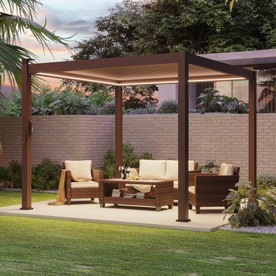 Cadre en aluminium avec pergola à lumière solaire
