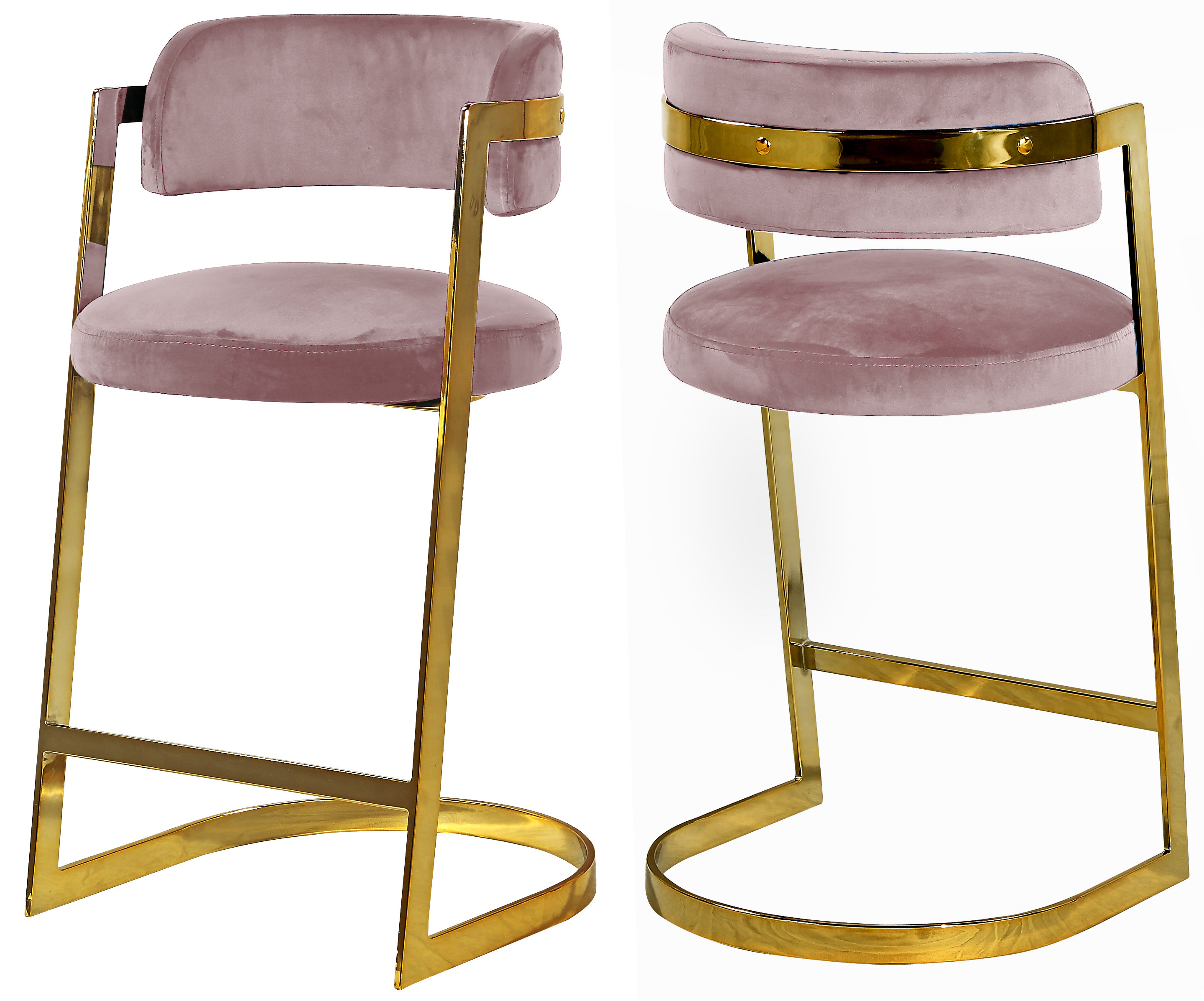 Wickley Upholstered Counter Stool with Metal Frame