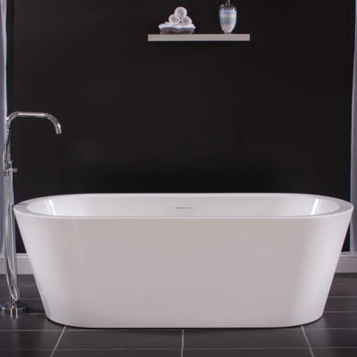 71" Free Standing Acrylic Soaking Tub with Center Drain