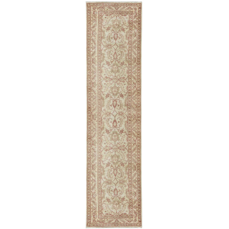 Chemin de table beige et doré noué à la main de haute qualité