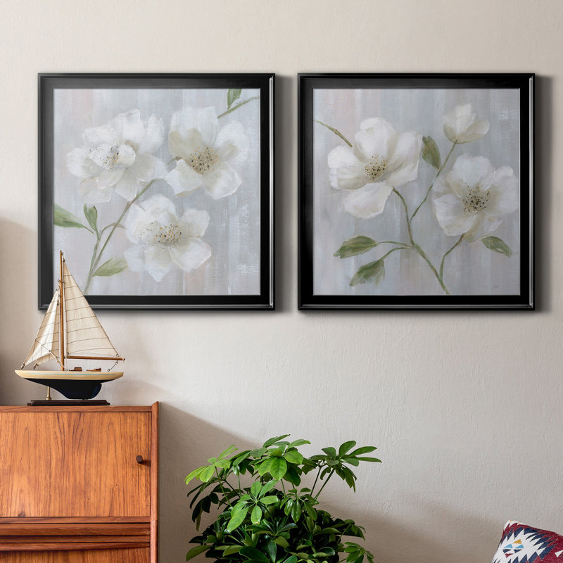 Garden Dreams I - 2 pièces, reproduction d'art sur toile, Noir, H 17,5 po x l 35 po x P 1,5 po