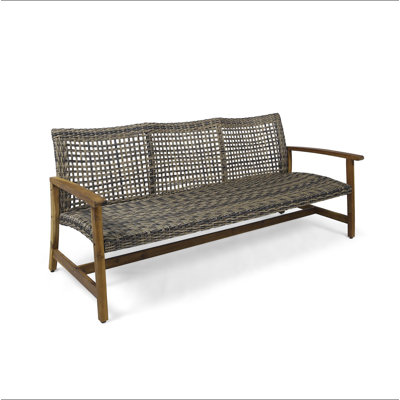 HAMPTON WOOD + WICKER 3 SEATER