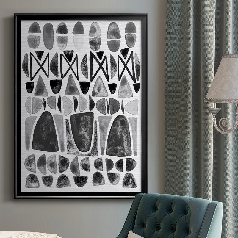 Grey Arches III - Picture Frame Print, Black Framed, 24.5" H x 18.5" W x 1" D, No Mat