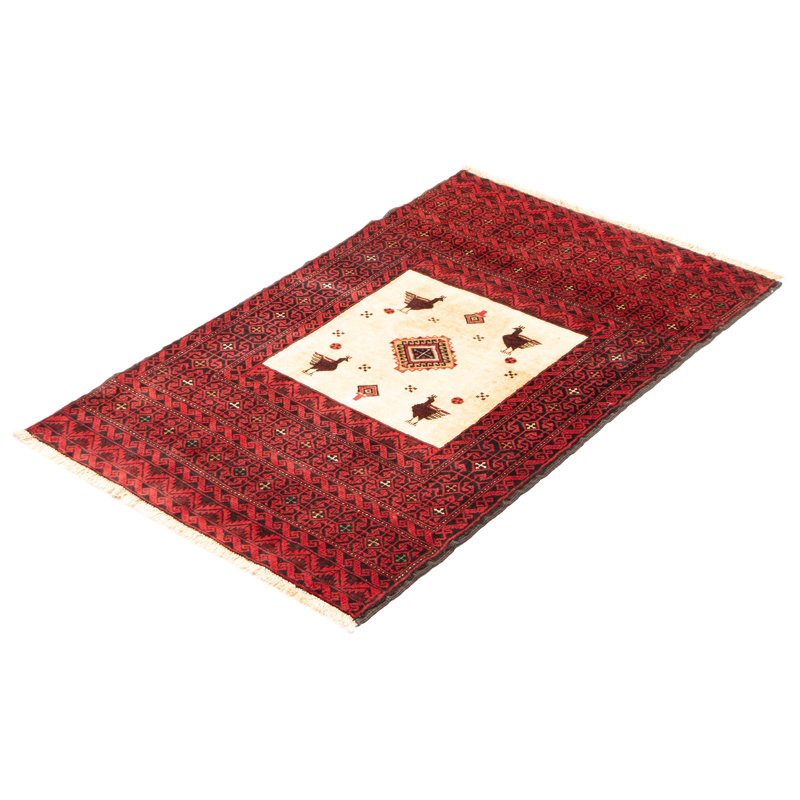 One-of-a-Kind 3'2" X 5'0" New Age Wool Area Rug in Red