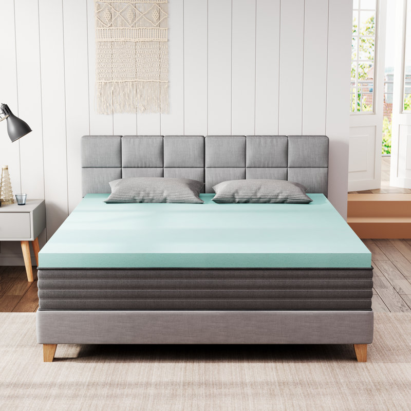 Extra Firm Queen Mattress Topper 2.5 Inch-- High Density Foam and Memory Foam Mattress Topper for Back Pain & Spinal Support