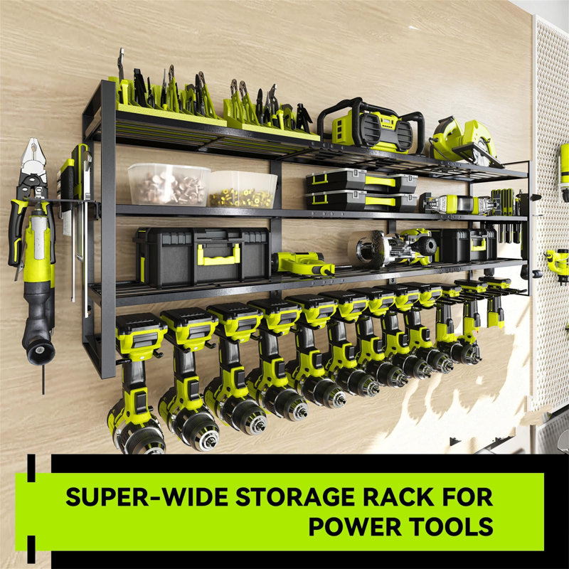 Large Power Tool Organizer Wall Mount-13 Drill Holder