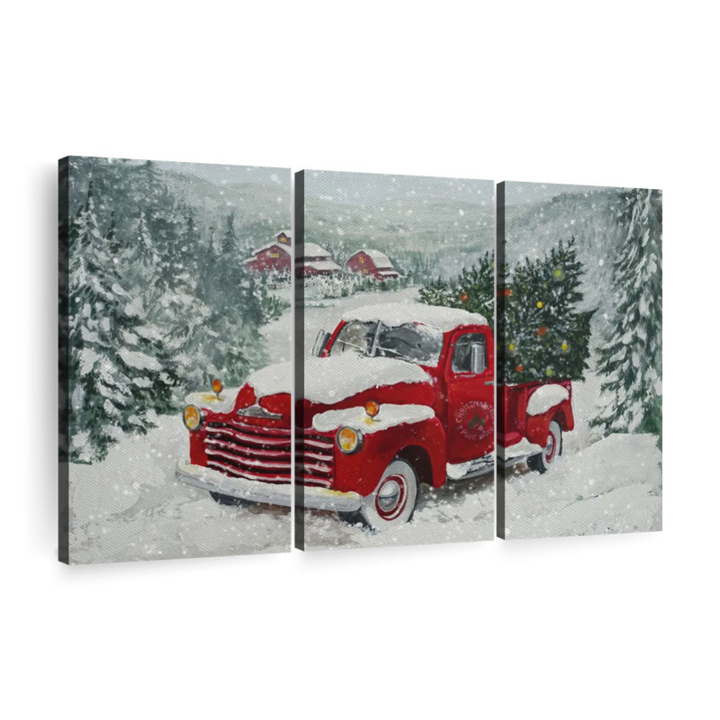 «Vintage Christmas» sur toile, H 36 po x l 57 po