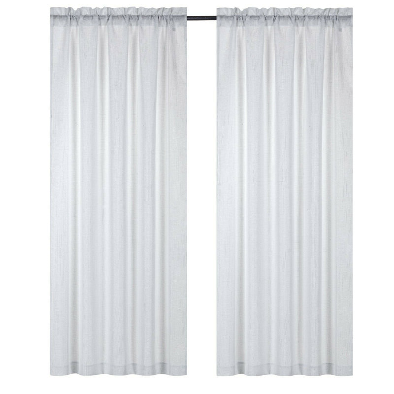 Ramsay Semi Sheer Curtain Pair, White