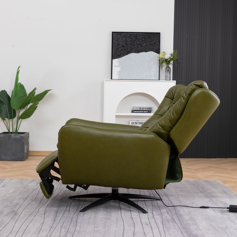 Harrington Swivel Wingback Recliner, Olive Green