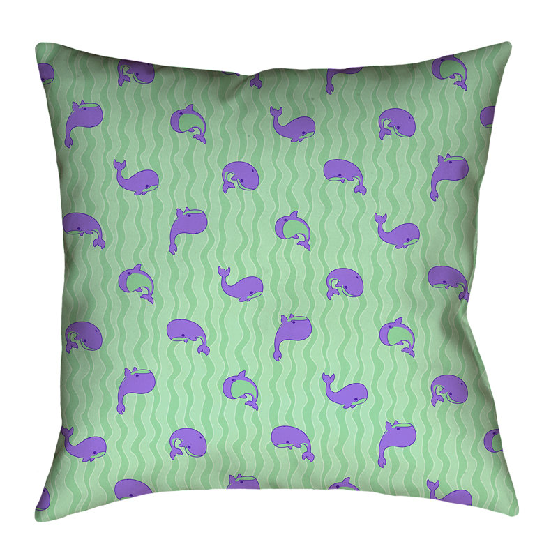 Coussin Katelyn Elizabeth, 14 po x 14 po, Vert / Mauve, Polyester