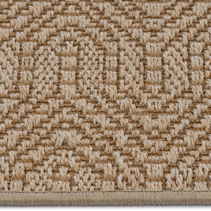 Almiro Jute/Sisal Geometric Indoor Rug, Rectangle 8' x 10'