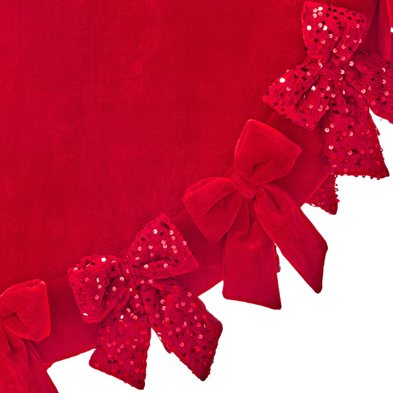 48" Round Velvet Bow Tree Skirt