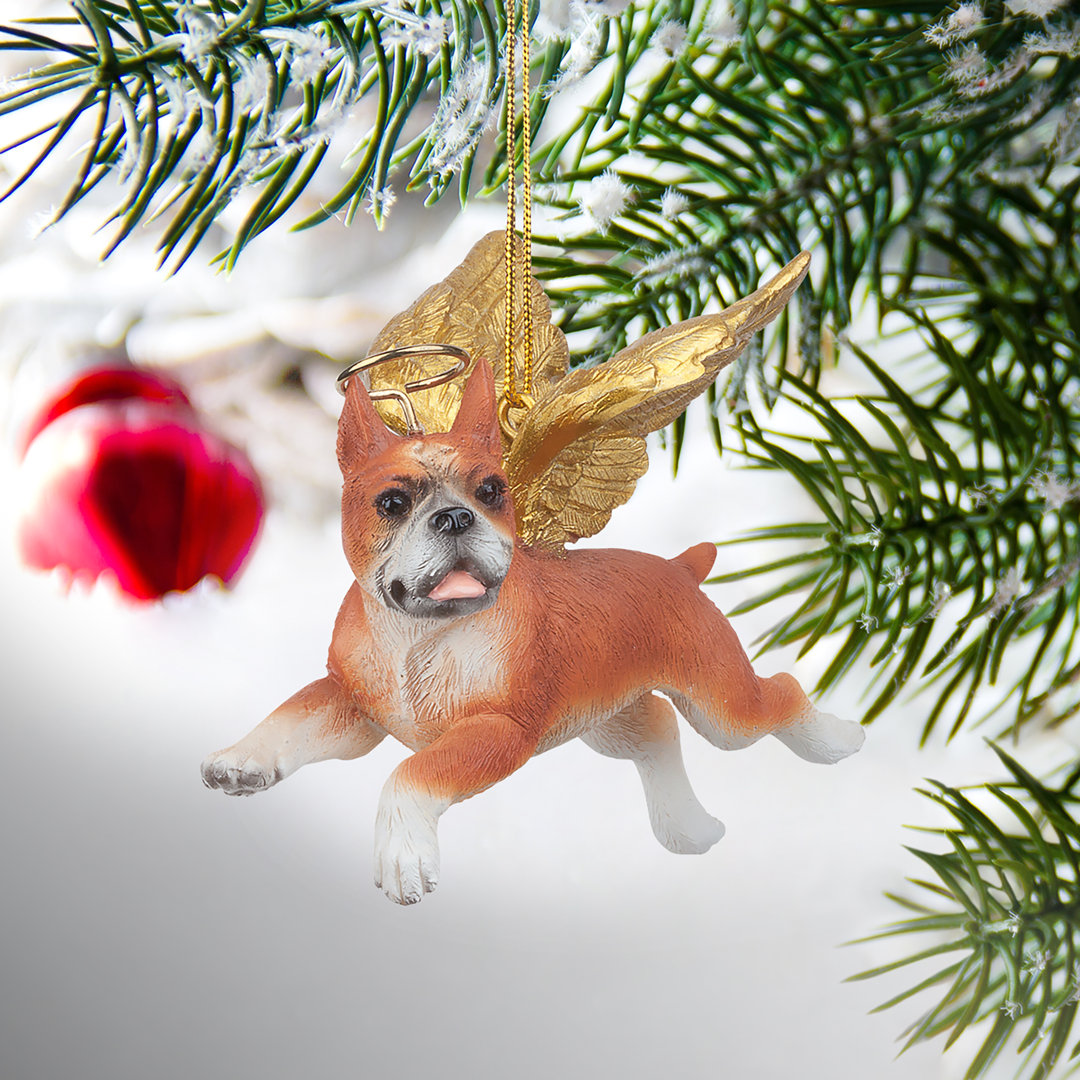 Honor the Pooch Boxer Holiday Dog Angel Ornament Design Toscano