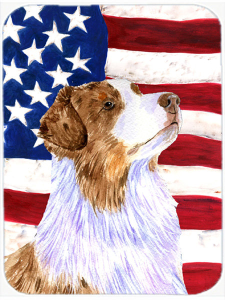 Planche à découper en verre de berger australien trinx USA American Flag