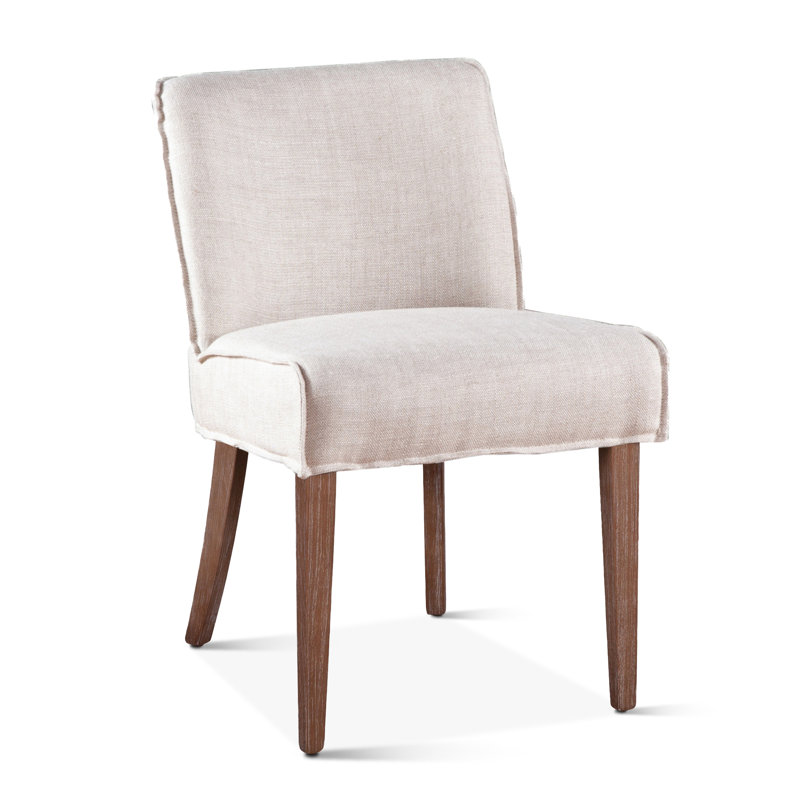 Chaise parsons en mélange de lin Jeaneta beige